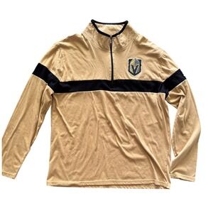 Station Casinos Vegas Golden Knight Quarter Zip Pullover Shirt Adult L Tan Black